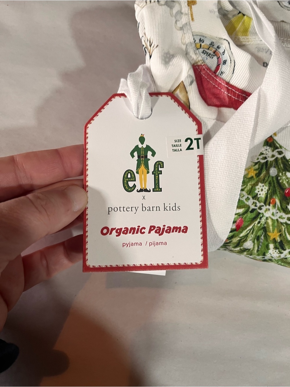 Pottery Barn Kids NEW Holiday Elf Pajama Set Organic Cotton 2T - Picture 4 of 7